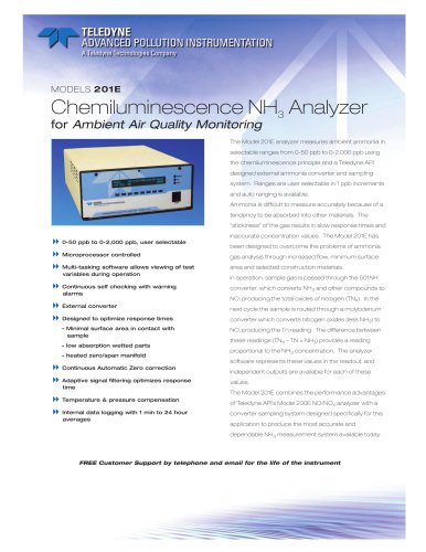 Chemiluminescence NH3 Analyzer: Model 201E