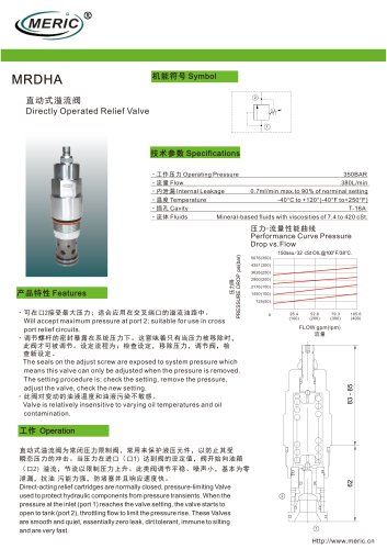 Direct-operated relief valve MRDHA series