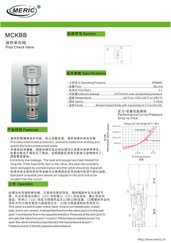 Pilot-operated check valve MCKBB series