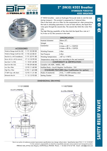 2" (DN50) H2O2 Breather HYDROGEN PEROXYDE H2O2 BREATHER