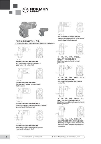 F Series Parallel Shaft Gear Motors