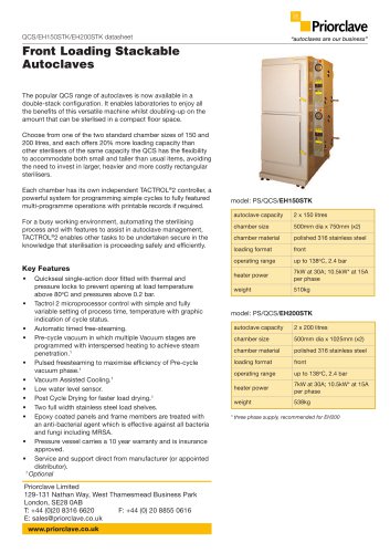 Front Loading Stackable  autoclaves