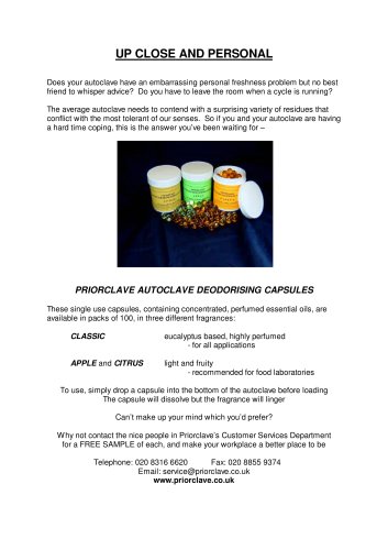 Priorclave Autoclave Consumables 