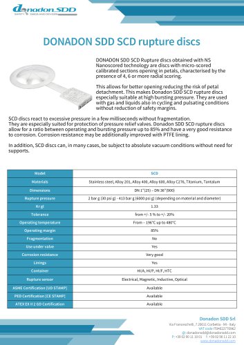 DONADON SCD Rupture Disc