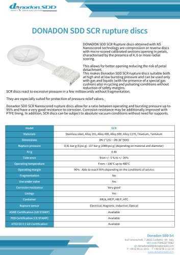 DONADON SCR Rupture Disc