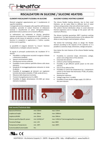 SILICONE FLEXIBLE HEATING ELEMENT