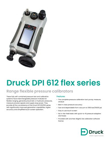 Druck DPI 612 Flex Series Range Flexible Pressure Calibrators