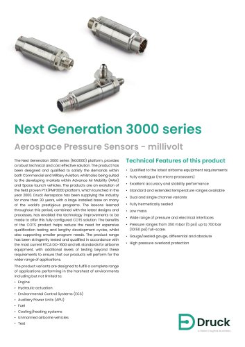 NG3000 Aerospace Pressure Sensor