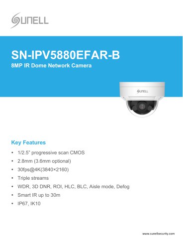 SN-IPV5880EFAR-B 8MP IR Dome Network Camera