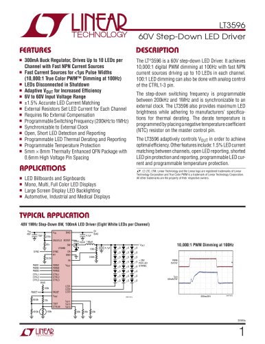 LT3596 - 60V Step-Down LED Driver