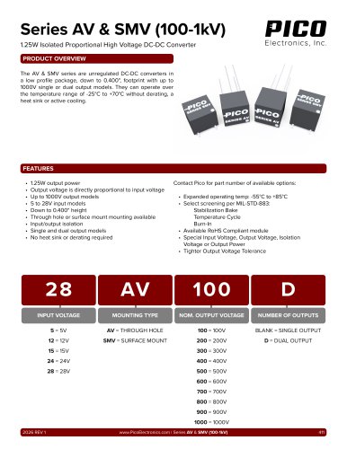 Series AV & SMV (100-1kV)