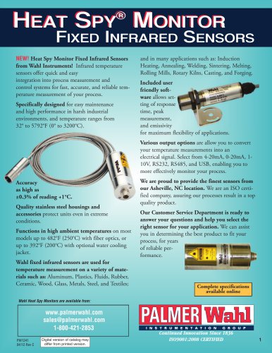 Heat Spy Heat Spy® Monitor ® Monitor Fixed inFrared SenSorS
