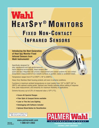 HEAT SPY ® MONI TORS FIXED NON-CONTACT INFRARED SENSORS HEAT SPY ® MONI TORS FIXED NON-CONTACT INFRARED SENSORS