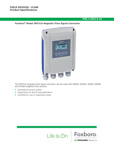 Foxboro® Model IMT31A Magnetic Flow Signal Converter