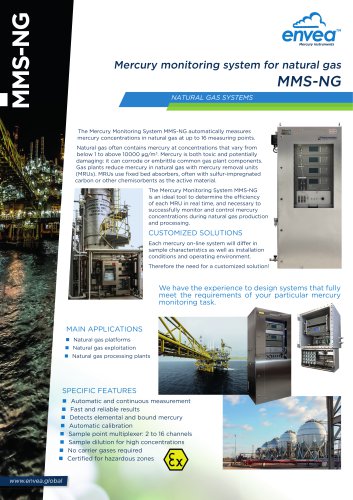 Mercury monitoring system for natural gas MMS-NG