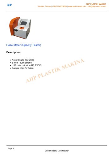 Haze Meter (Opacity Tester)