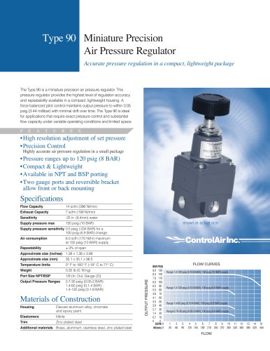 Miniature Precision Air Pressure Regulator