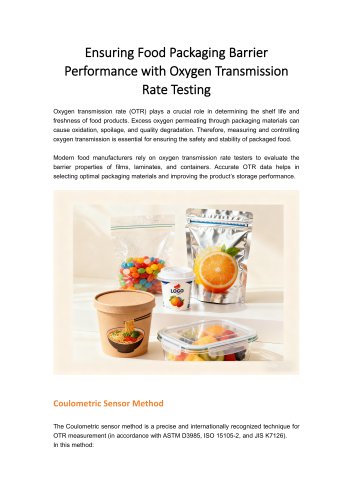 Ensuring Food Packaging Barrier Performance with Oxygen Transmission Rate Testing