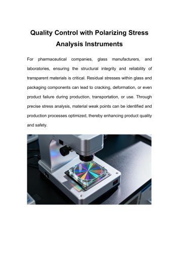 Quality Control with Polarizing Stress Analysis Instruments
