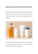 Saicheng-Bottle Cap Torque Testing for Quality Control