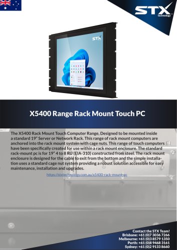 AU X5400 Range Rack Mount Touch Panel PC