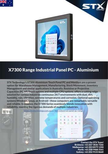 AU X7300 Industrial Panel PC Aluminium