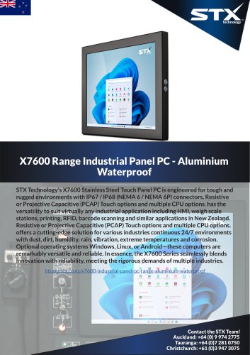 NZ X7600 Industrial Panel PC Aluminium Waterproof