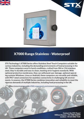 UK X7000 Stainless Waterproof Touch PC