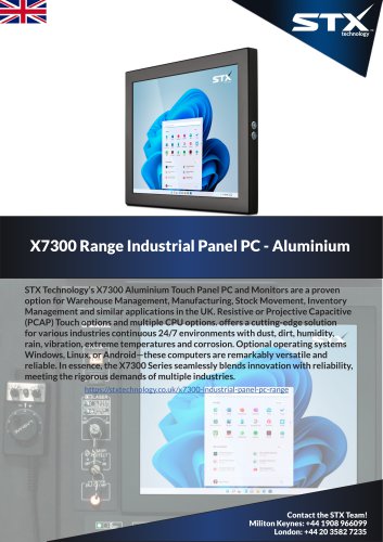 UK X7300 Industrial Panel PC Aluminium