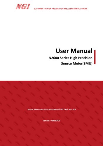 N2600 series User Manual multi function source measure unit