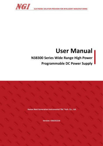 N38300 series User Manual high power high voltage ac/dc power supply