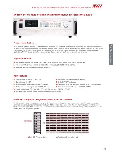 N61100 series Data Sheet multi channel programmable dc electronic load