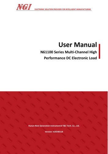 N61100 series User Manual multi channel programmable dc electronic load