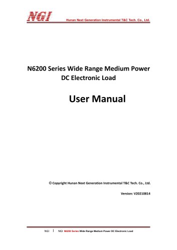 N6200 series User Manual medium power programmable dc electronic load