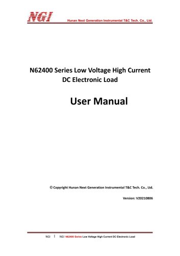 N62400 series User Manual low voltage high current programmable dc electronic load