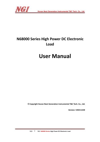 N68000 series User Manual high power programmable dc electronic load