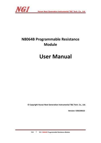 N8064B series User Manual programmable resistor