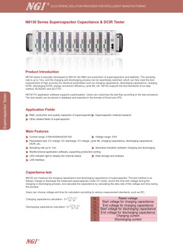 N8130 series Data Sheet programmable modular capacitor testing instrument