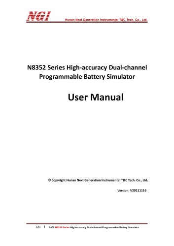 N8352 series User Manual bi-directional battery emulator