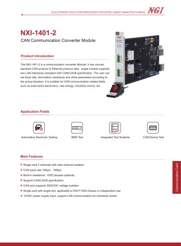 NXI-1401 series data sheet CAN Communication Converter Module