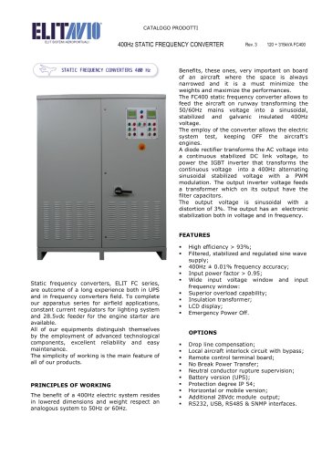 400Hz STATIC FREQUENCY CONVERTER