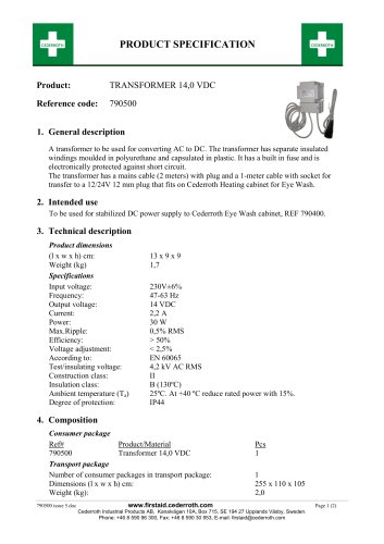 TRANSFORMER 14,0 VDC