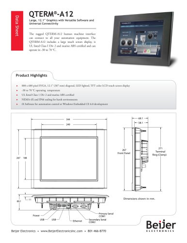 Large screen QTERM-A12 Data Sheet