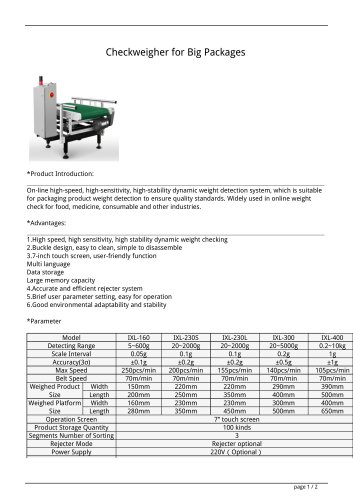 Checkweigher for Big Packages