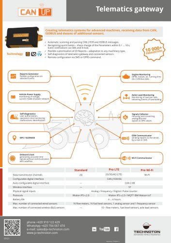 CANUp Telematics online gateway