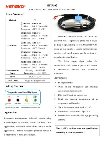 Air Temperature and Relative Humidity Sensor HT-P102