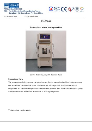 Battery Heat Abuse Testing Machine RS-6009A