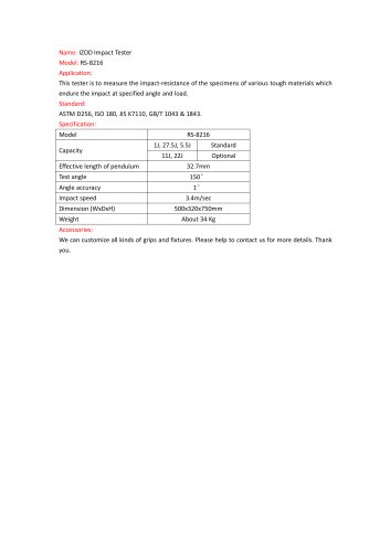 IZOD Impact Tester RS-8216