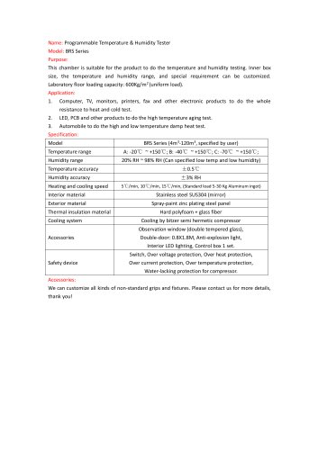 Programmable Temperature & Humidity Tester  BSR Series