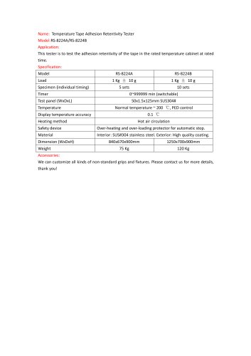 Temperature Tape Adhesion Retentivity Tester RS-8224A /RS-8224B